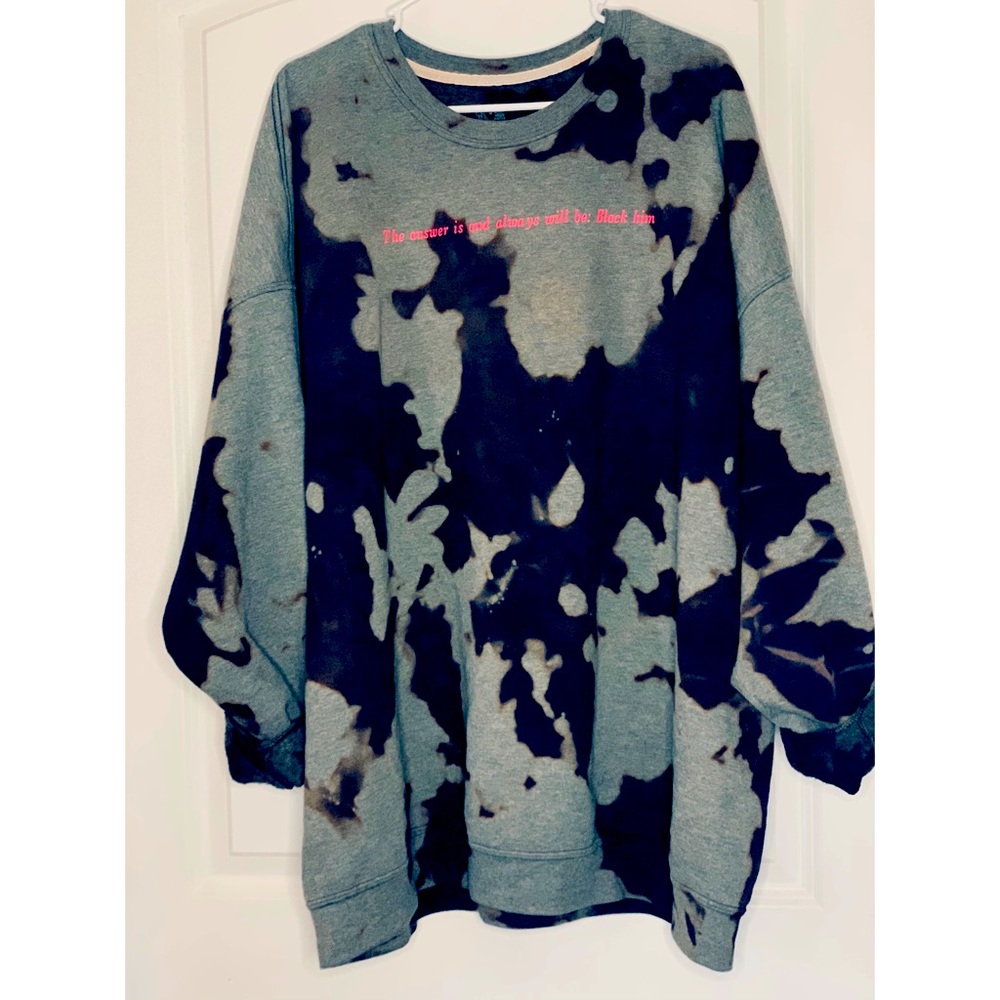 Hand bleach dyed sweater